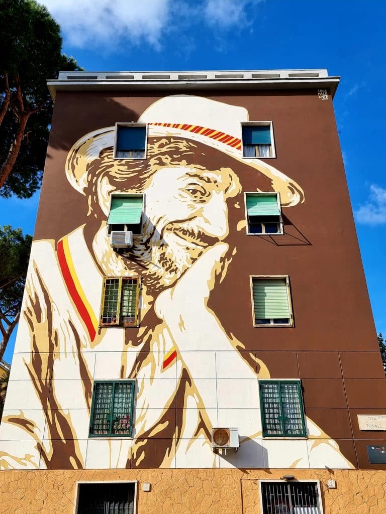 Street art - Gigi Proietti by Lucamaleonte